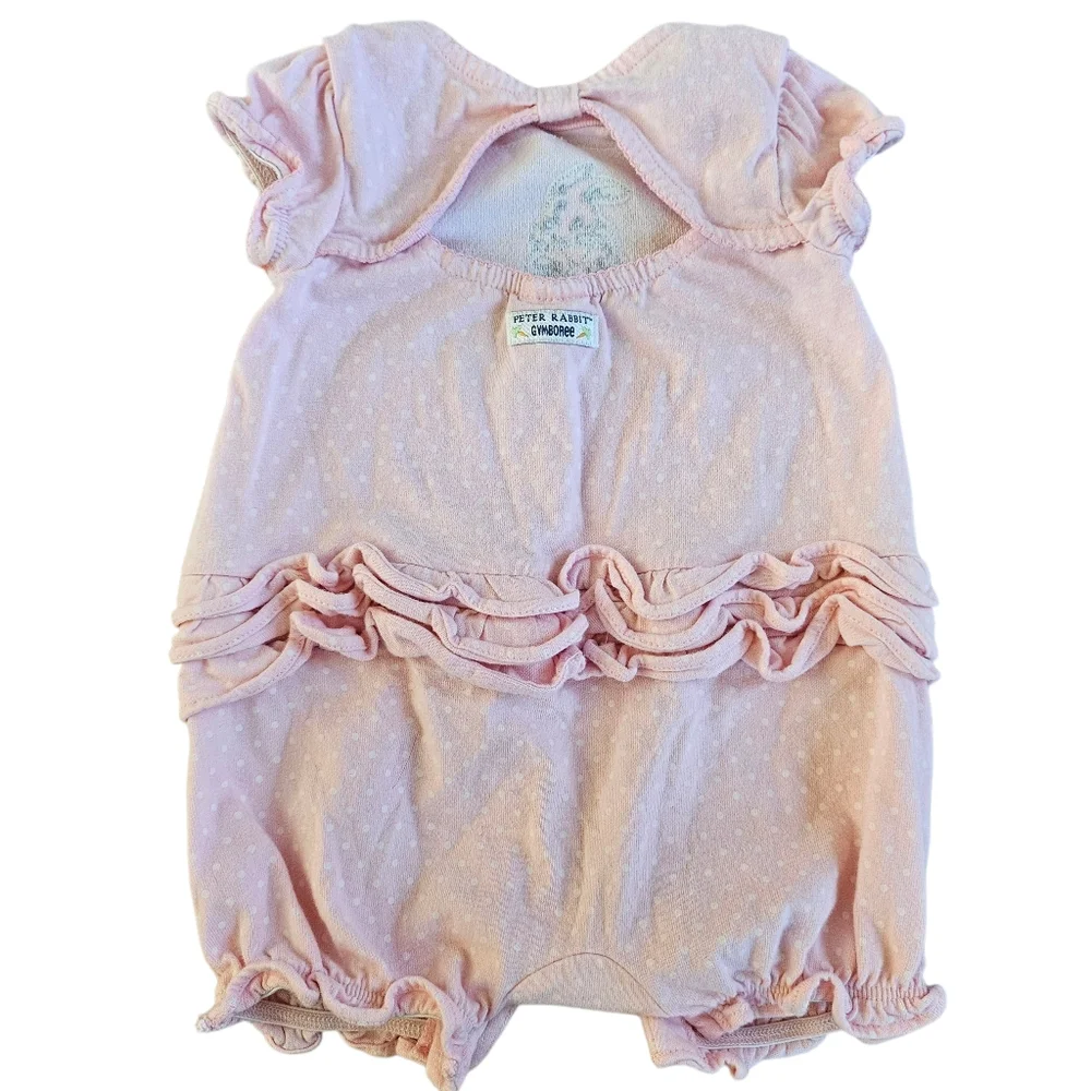 Gymboree 2017 Peter Rabbit Pink Ruffle Romper Some Bunny Loves Me 3-6‎ Months